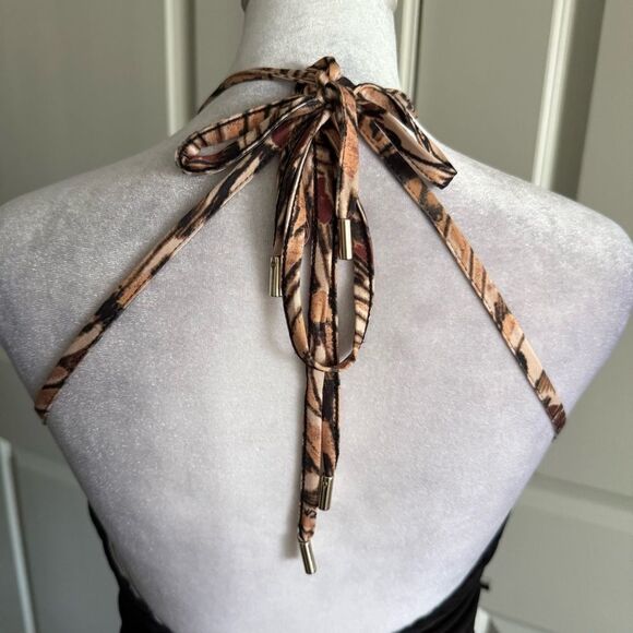 AFRM Signature Mesh Knit Shirred Bodycon Midi Party Dress Size S - Picture 3 of 11